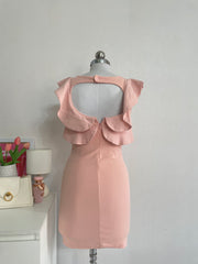 ONLY & U PEACH RUFFLE CUTOUT DRESS - BUST 28 TO 32