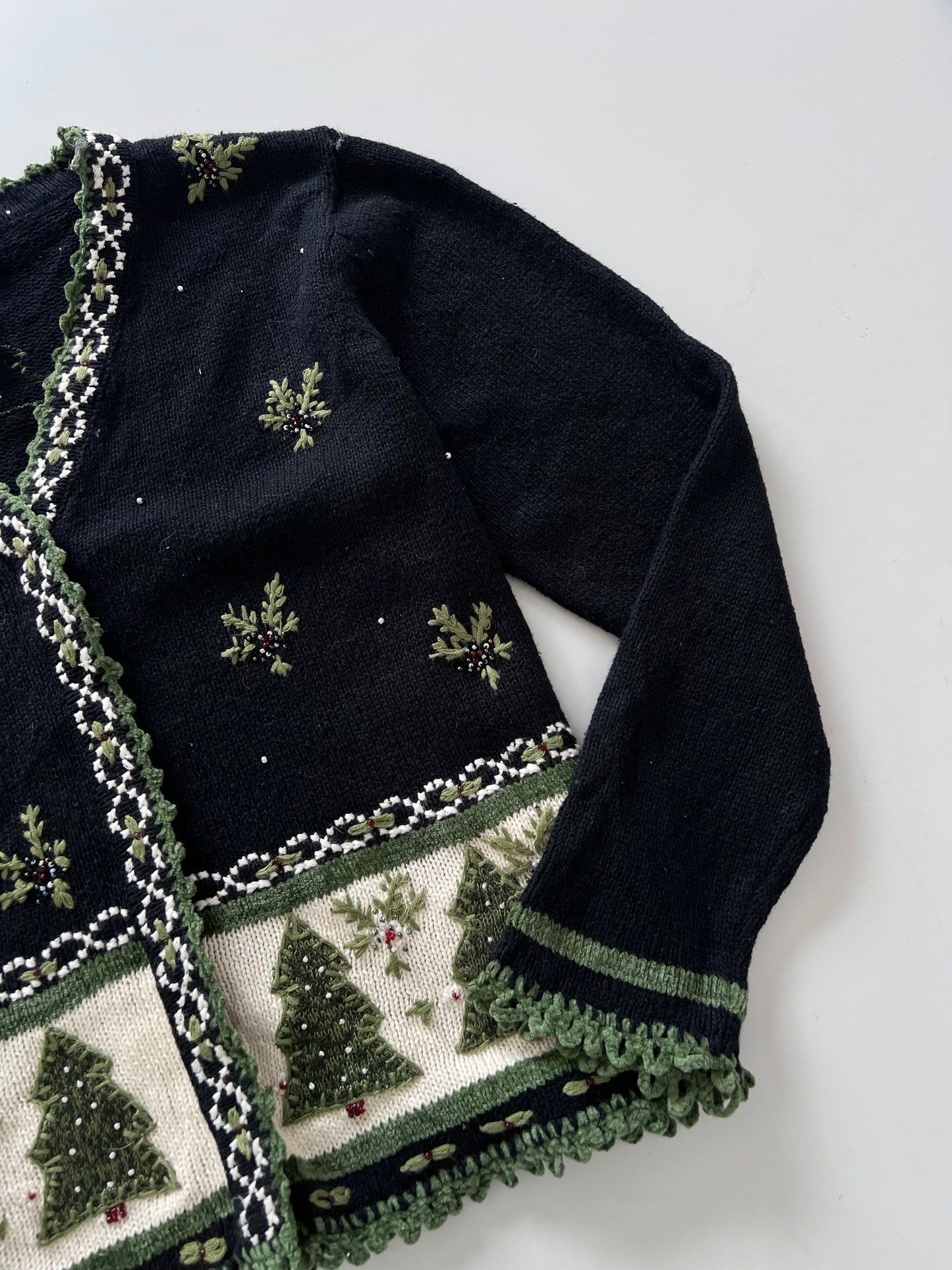 Reference Point Hand Embroidered Christmas Sweater-Bust 42