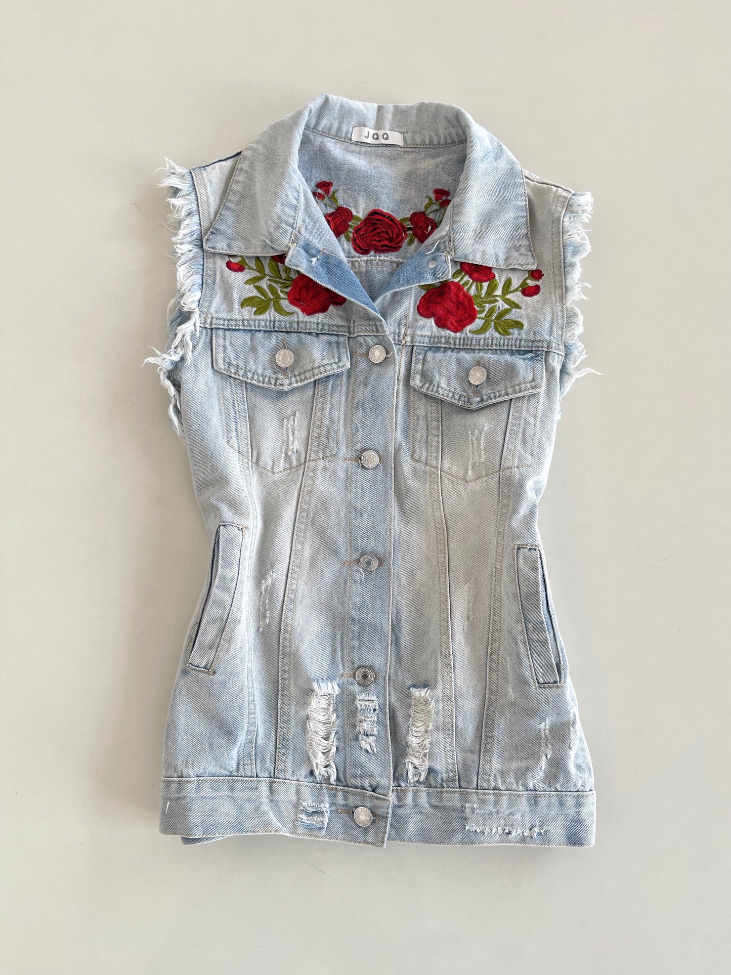 Embroidered Denim Jacket-Bust 38