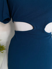 CUTOUT PUFF SLEEVE DRESS - BUST 34 to 36