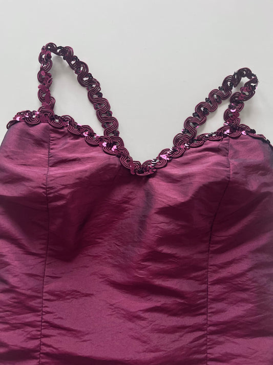 Wine Sequin Vintage Top-Bust 30 to 32