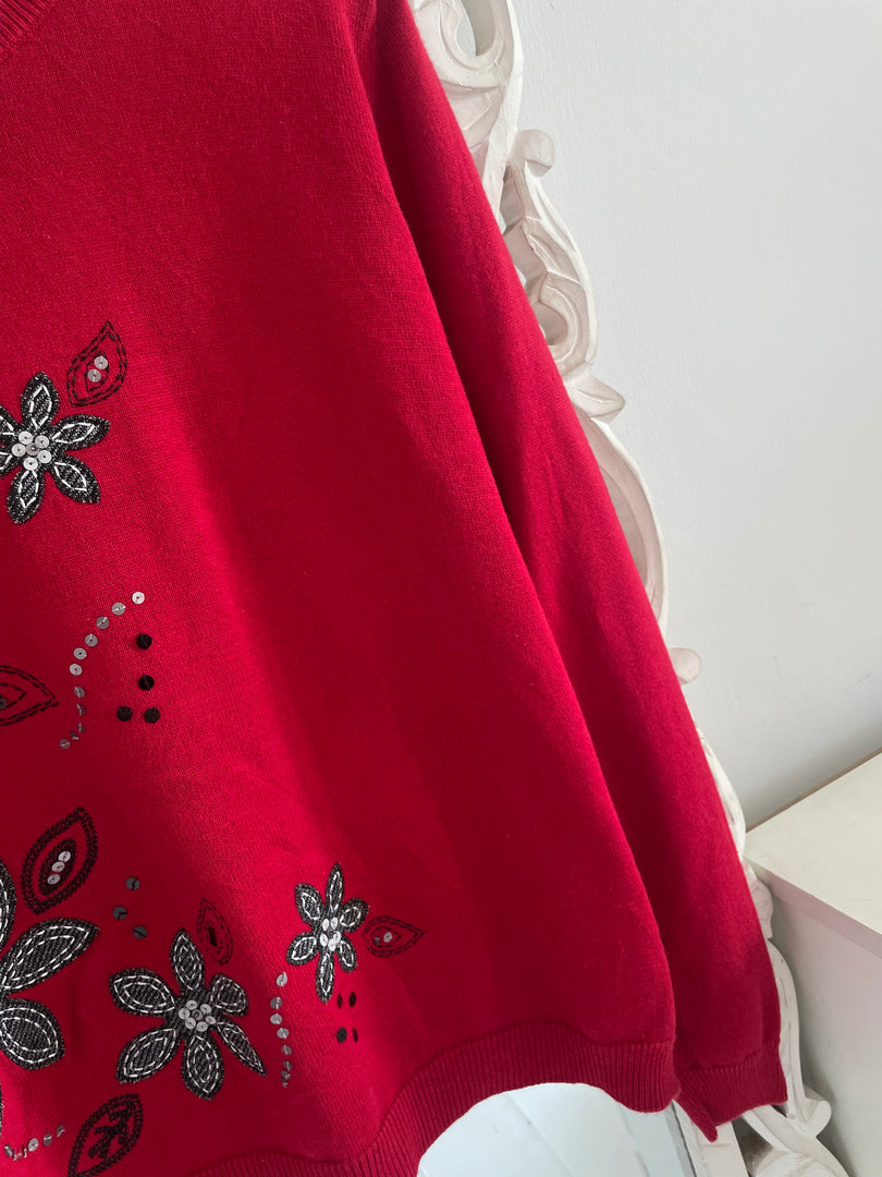 Alfred Dunner Embroidered Vintage Sweater-Bust 44