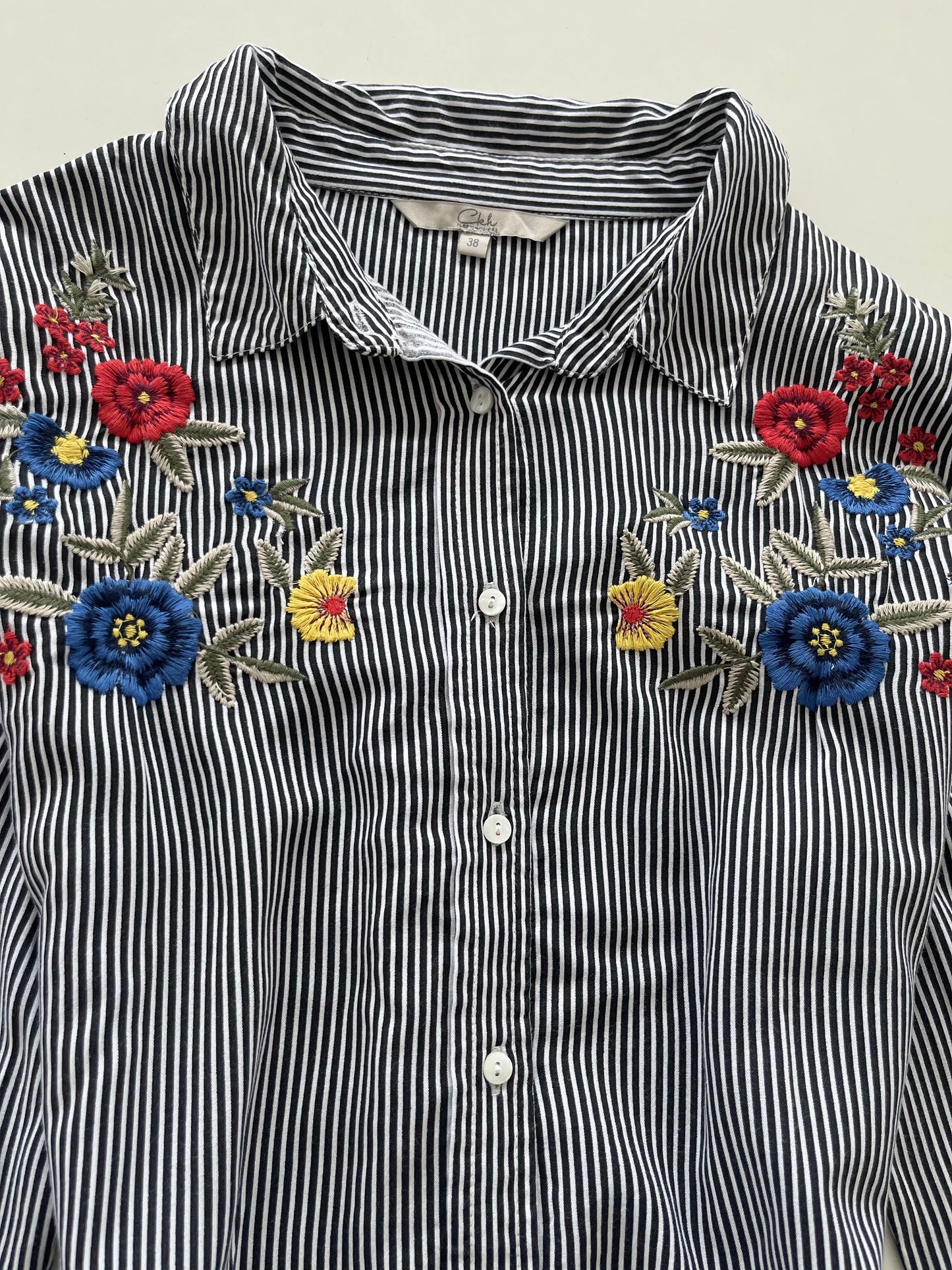 Clock House Embroidered Shirt-Bust 44