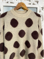 Load image into Gallery viewer, Almond Polka Dot Chunky Sweater-Bust 46
