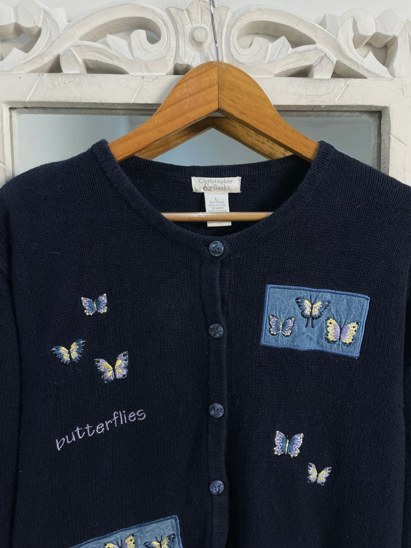 Christopher&Banks Embroidered Sweater-Bust 44