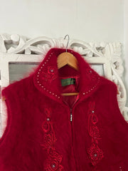 Vintage Embroidered Sweater Vest-Bust 40