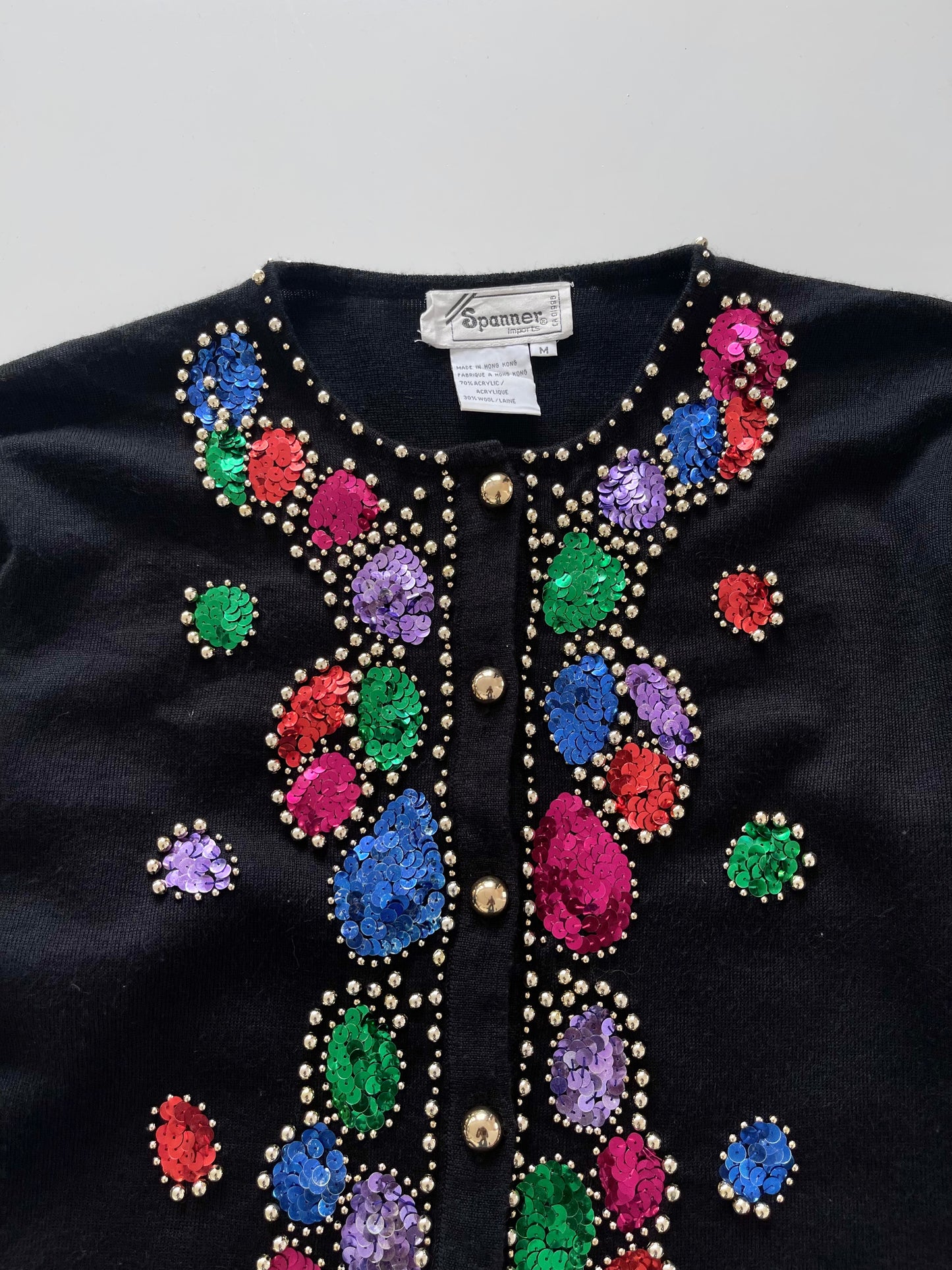 Spanner 30% Wool Embroidered Cardigan-Bust 40