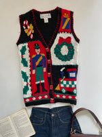 Load image into Gallery viewer, Embroidered Christmas Sweater Vest-Bust 38
