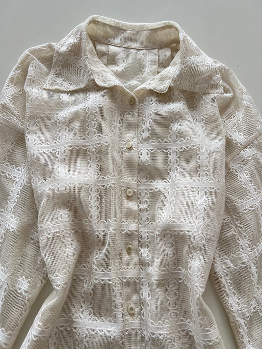 Vintage Lace Sheer Shirt-Bust 54