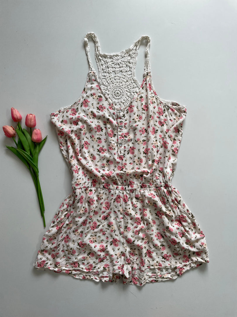 CLOCKHOUSE FLORAL CROCHET ROMPER - BUST 38 TO 40