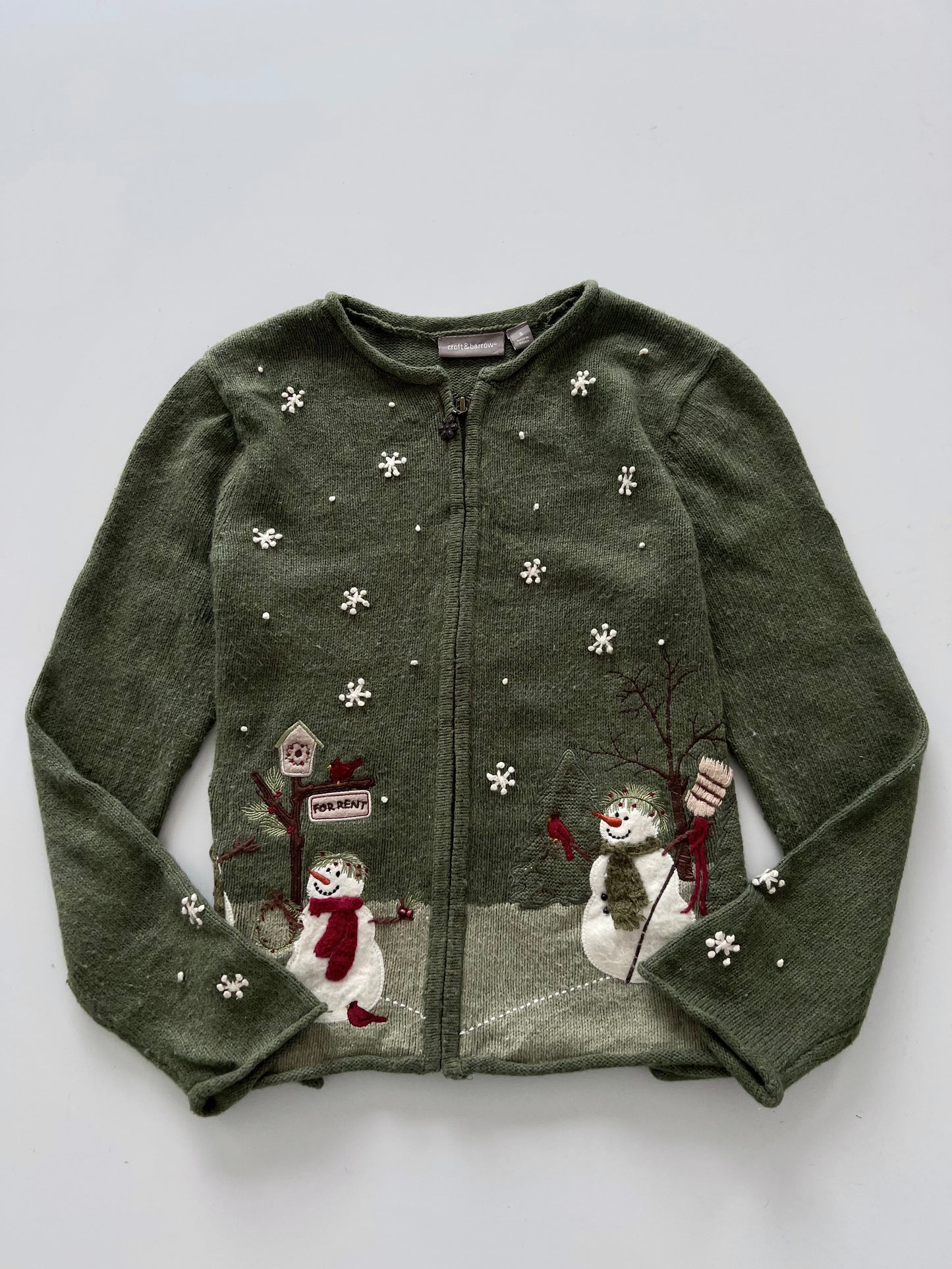 Croft&Barrow Embroidered Christmas Sweater-Bust 38