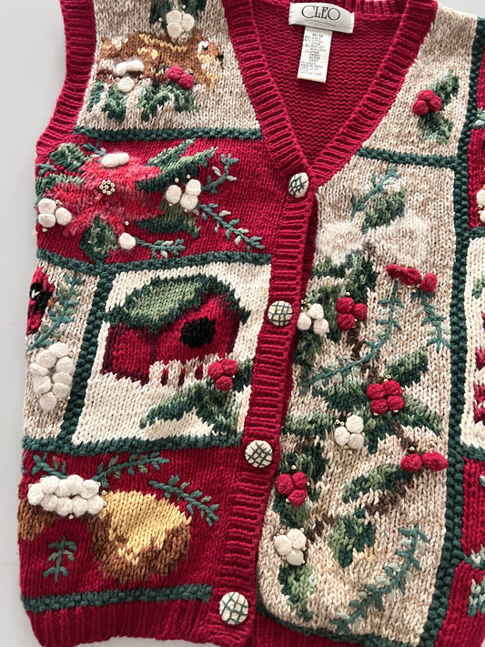 Cleo Embroidered Vest Sweater-Bust 44