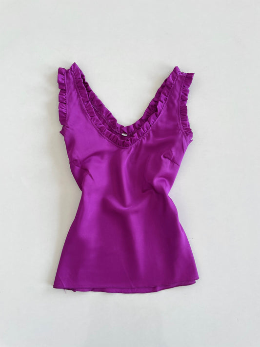 Satin Ruffle Top-Bust 36