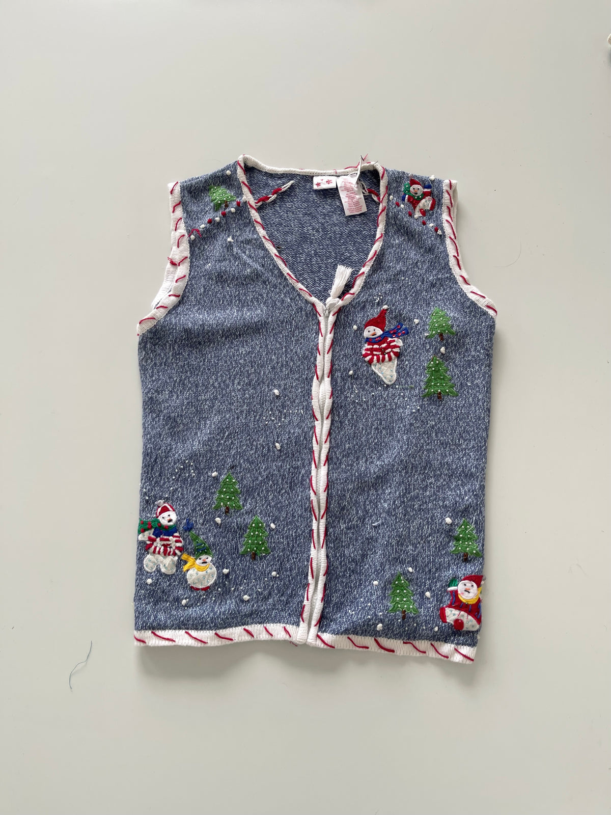 Embroidered Christmas Vest Sweater-Bust 50