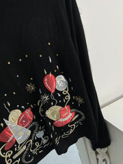 Karen Scott Embroidered Sweater-Bust 44