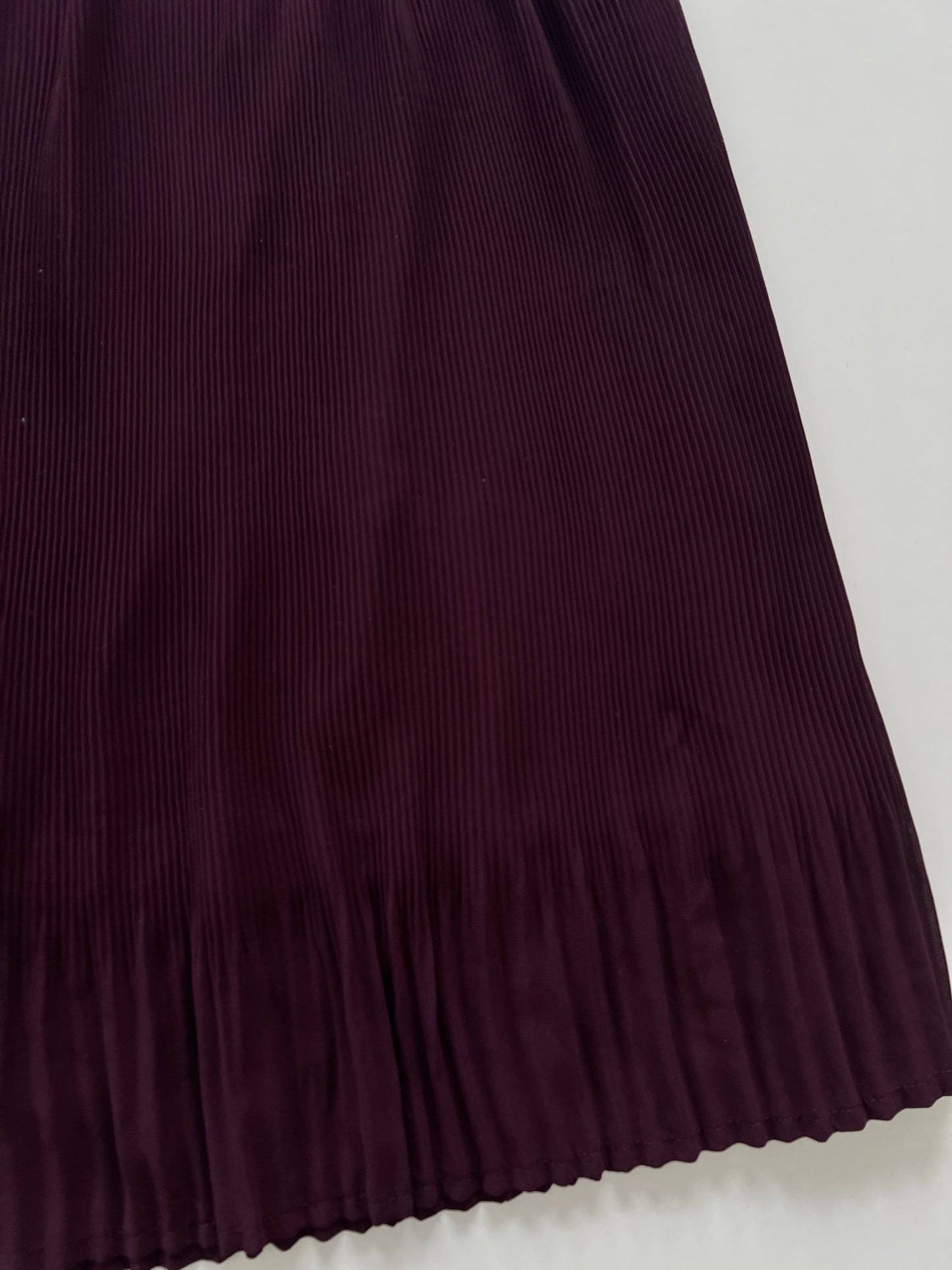 Wine Pleated Skirt-Waist 34 to 38