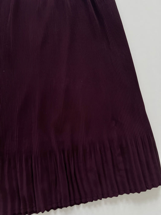 Wine Pleated Skirt-Waist 34 to 38