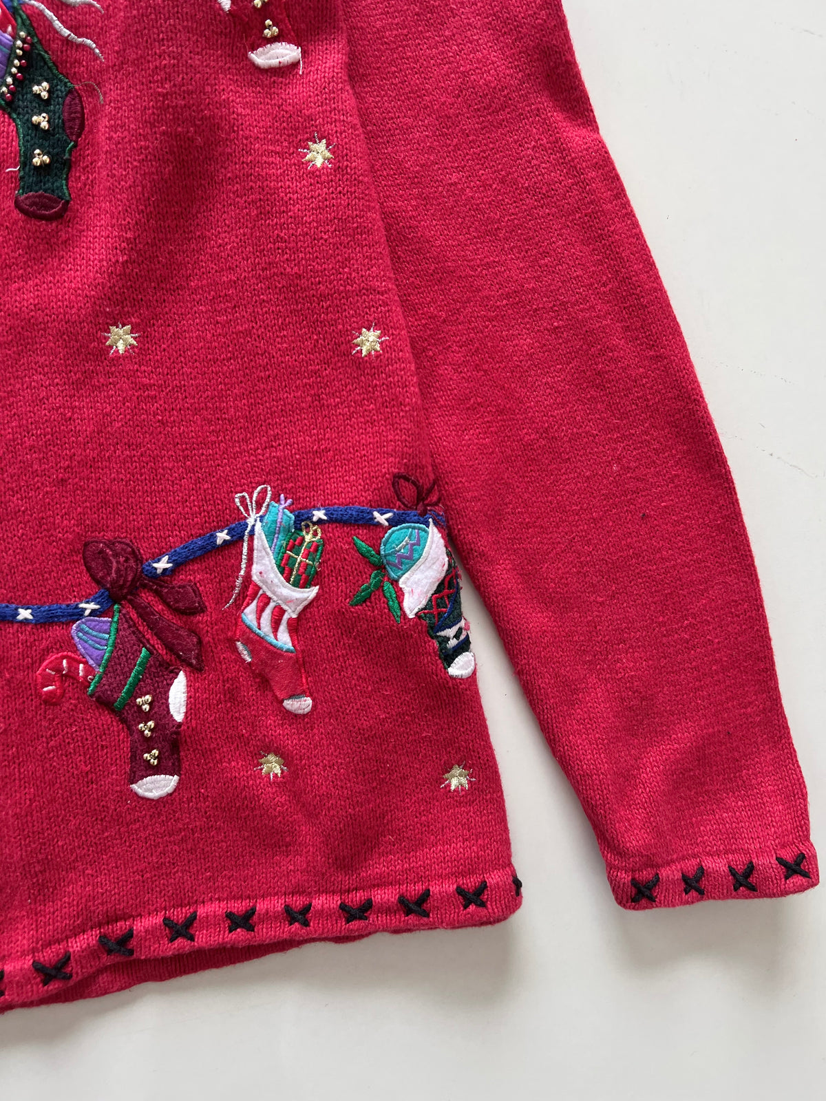 Editions Embroidered Christmas Sweater-Bust 46