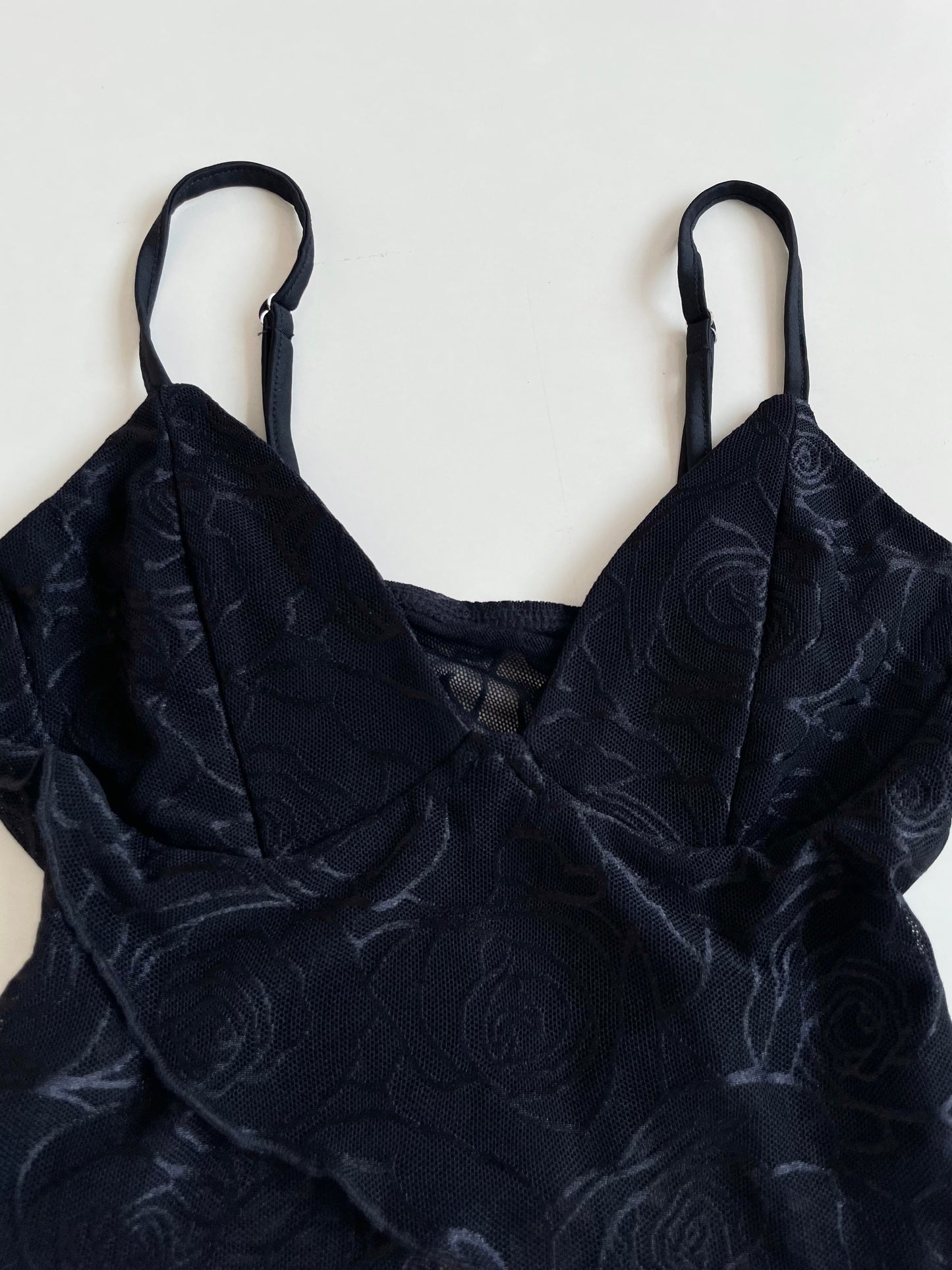 Textured Black Sheer Top-Bust 28 to 30
