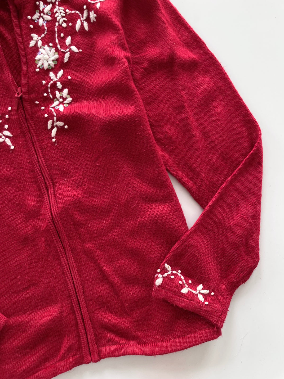Tanjay Hand Embroidered Zip Up Sweater-Bust 42
