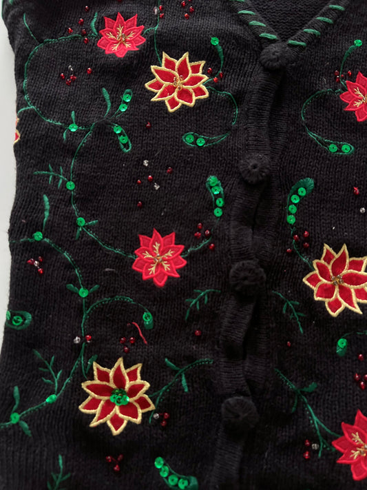 Holiday Editions Embroidered Vest  Sweater-Bust 40