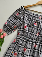 H&M B&W OFF-SHOULDER DRESS - BUST 40 TO 42