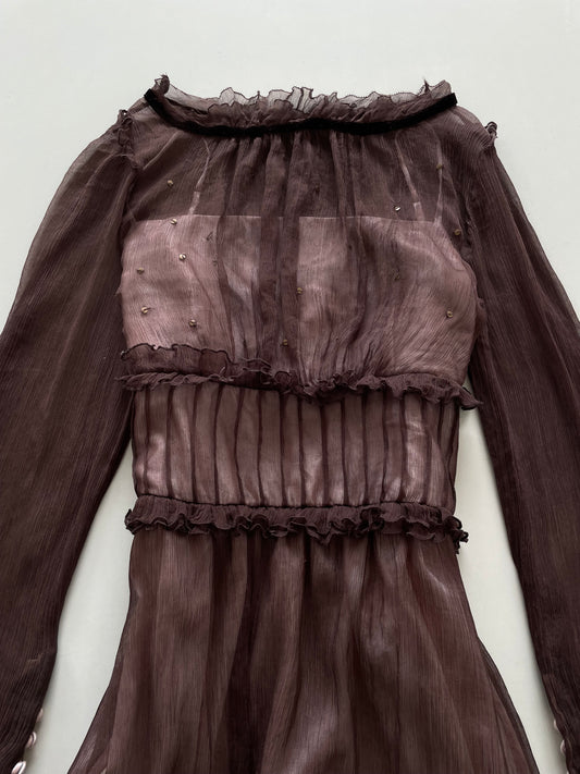 Pure Silk Vintage Dress-Bust 34