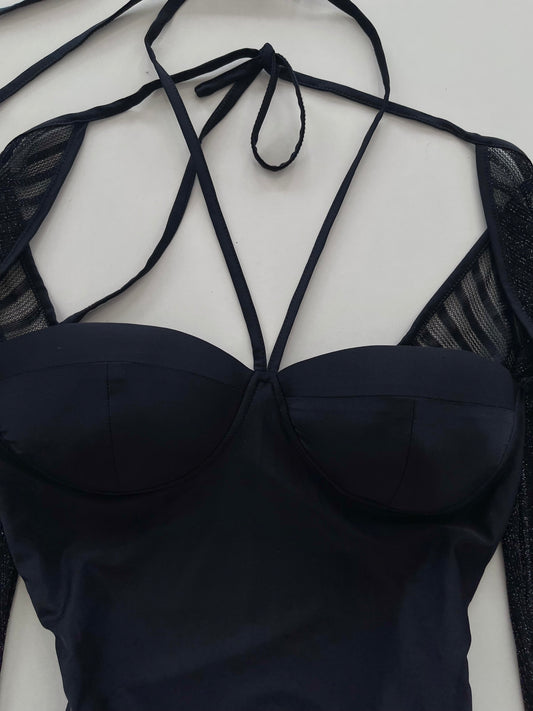 Shimmer Halter Bodysuit-Bust 38 to 40