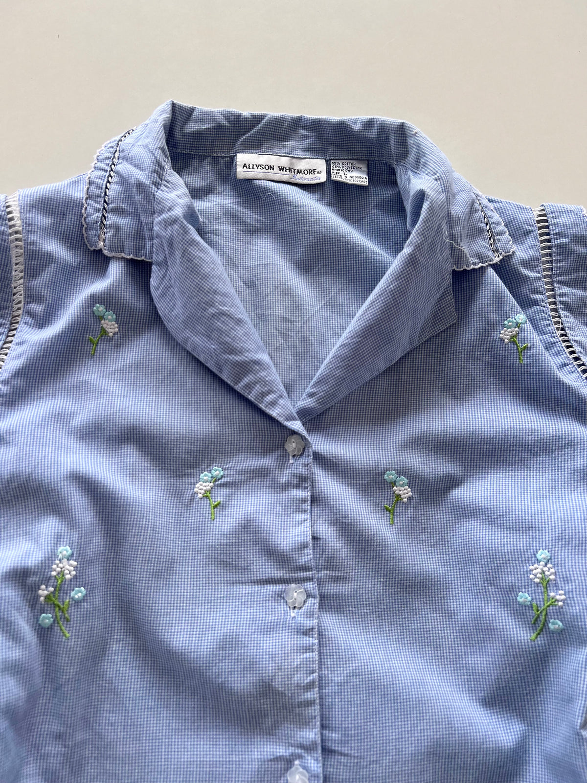 Allyson White More Cotton Embroidered Shirt-Bust 44