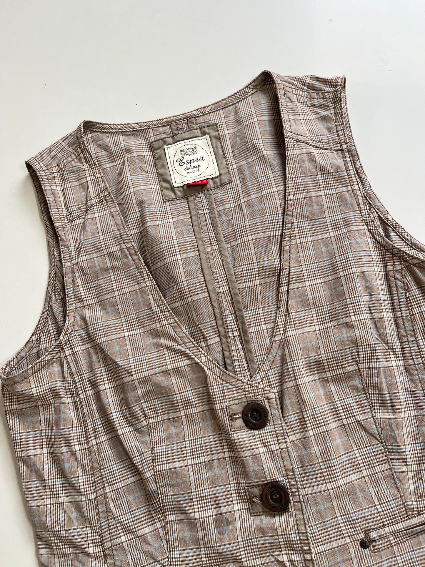 Esprit Plaid Waistcoat - Bust 36