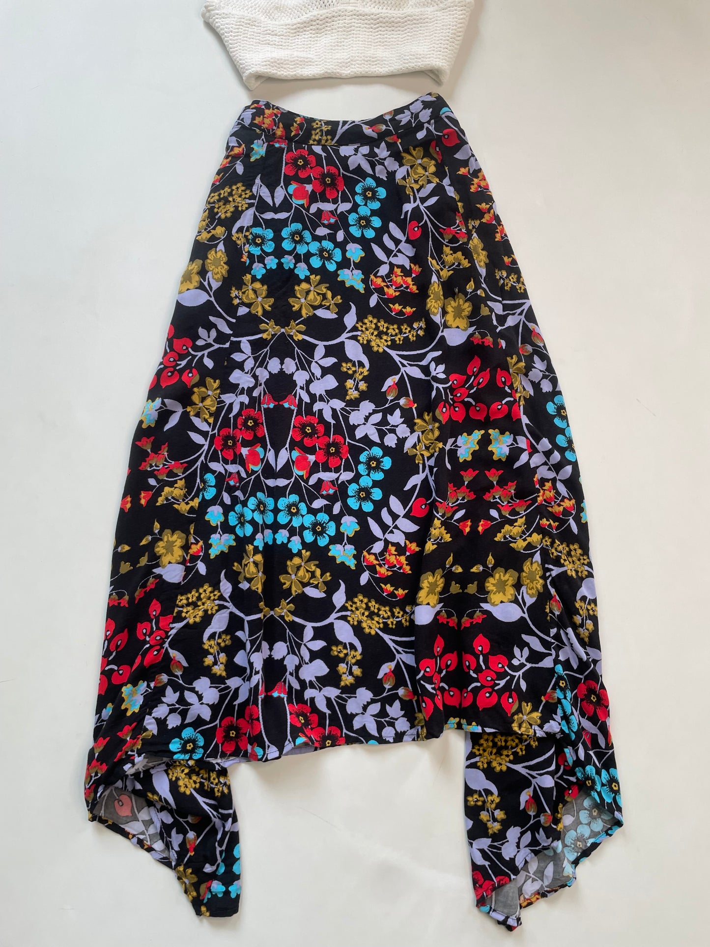 Asymmetric Cotton Skirt-Waist 30