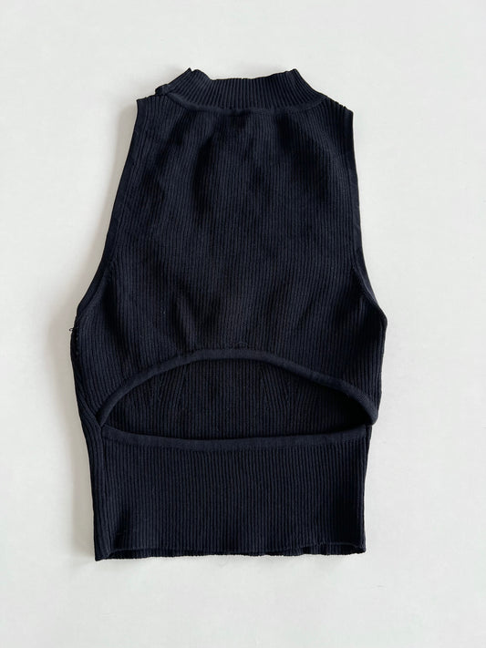 Goth Cutout Black Top-Bust 28 to 30