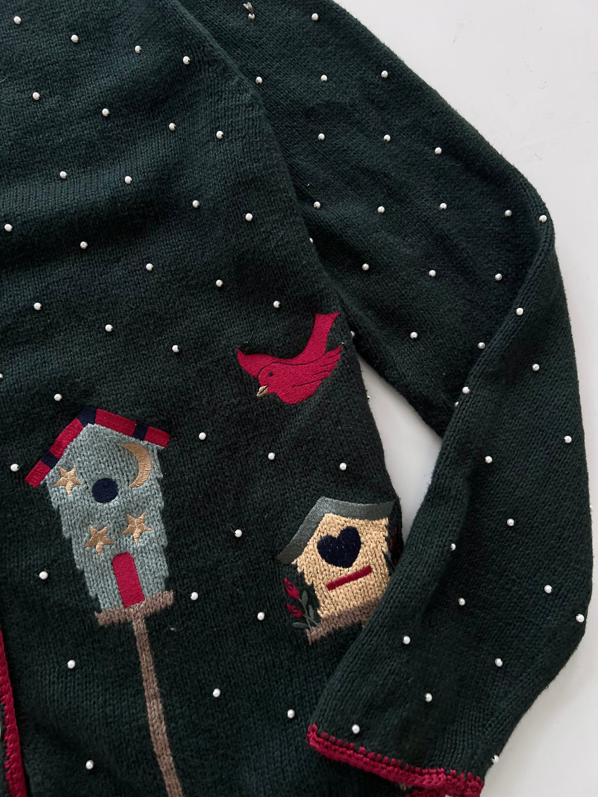 Christopher & Banks Hand Embroidered Christmas Sweater-Bust 42