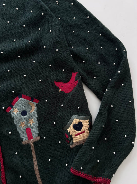 Christopher & Banks Hand Embroidered Christmas Sweater-Bust 42