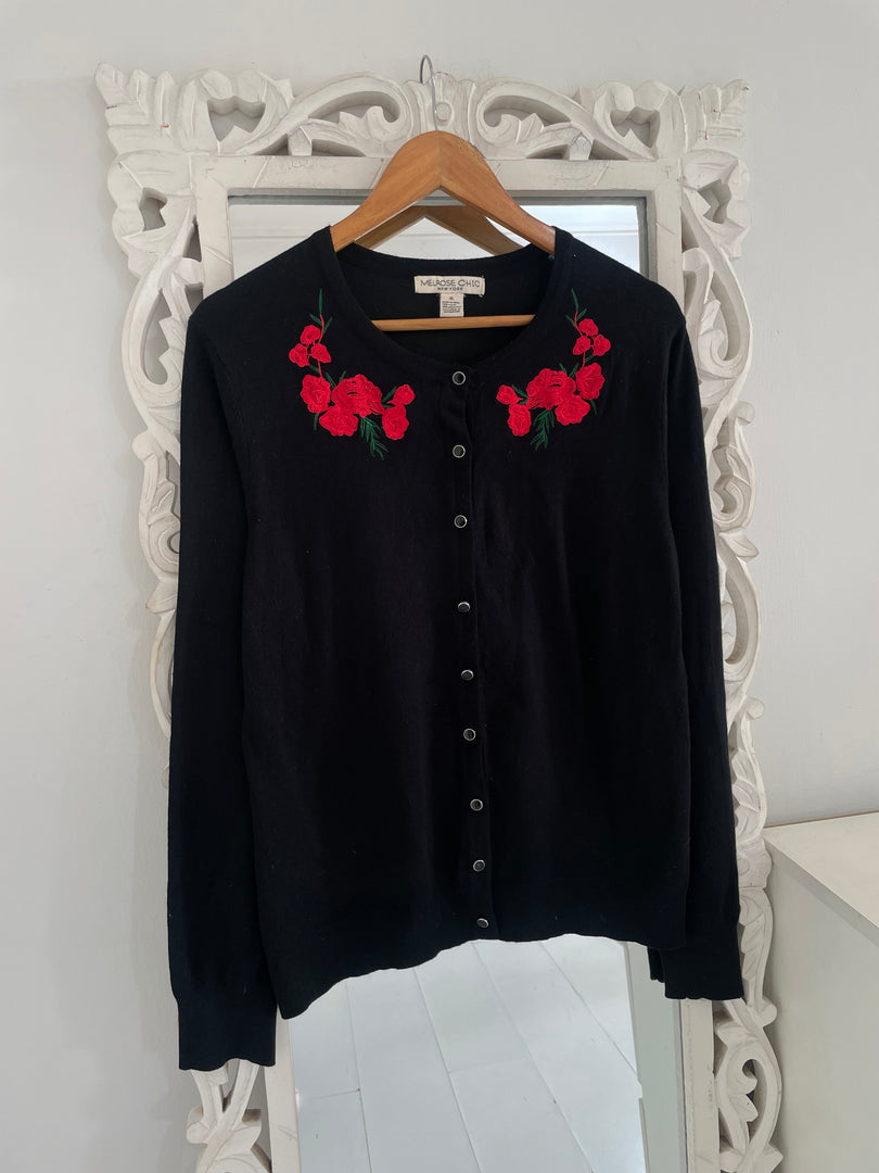 Melrose Chic Embroidered Vintage Sweater-Bust 42