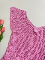 Load image into Gallery viewer, BUBBLEGUM PINK CROCHET TOP - BUST 32 TO 36
