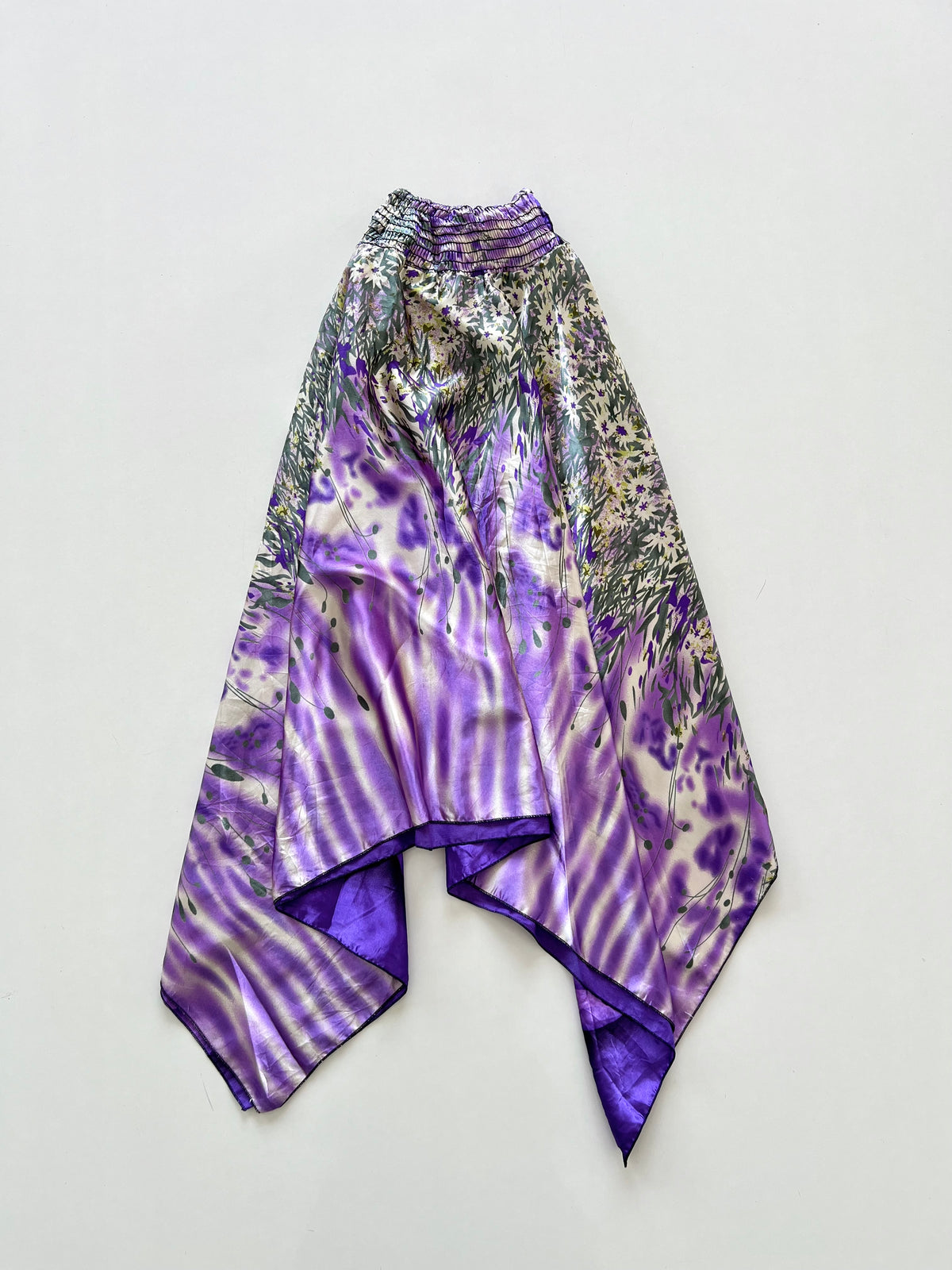 Vintage Asymmetric Satin Skirt-Waist 24 to 28