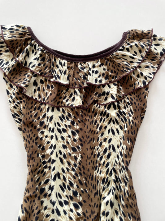 Vintage Animal Print Top-Bust 38