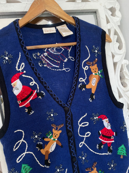 Bobbie Brooks Embroidered Christmas Sweater-Bust 38