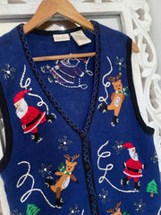 Bobbie Brooks Embroidered Christmas Sweater-Bust 38