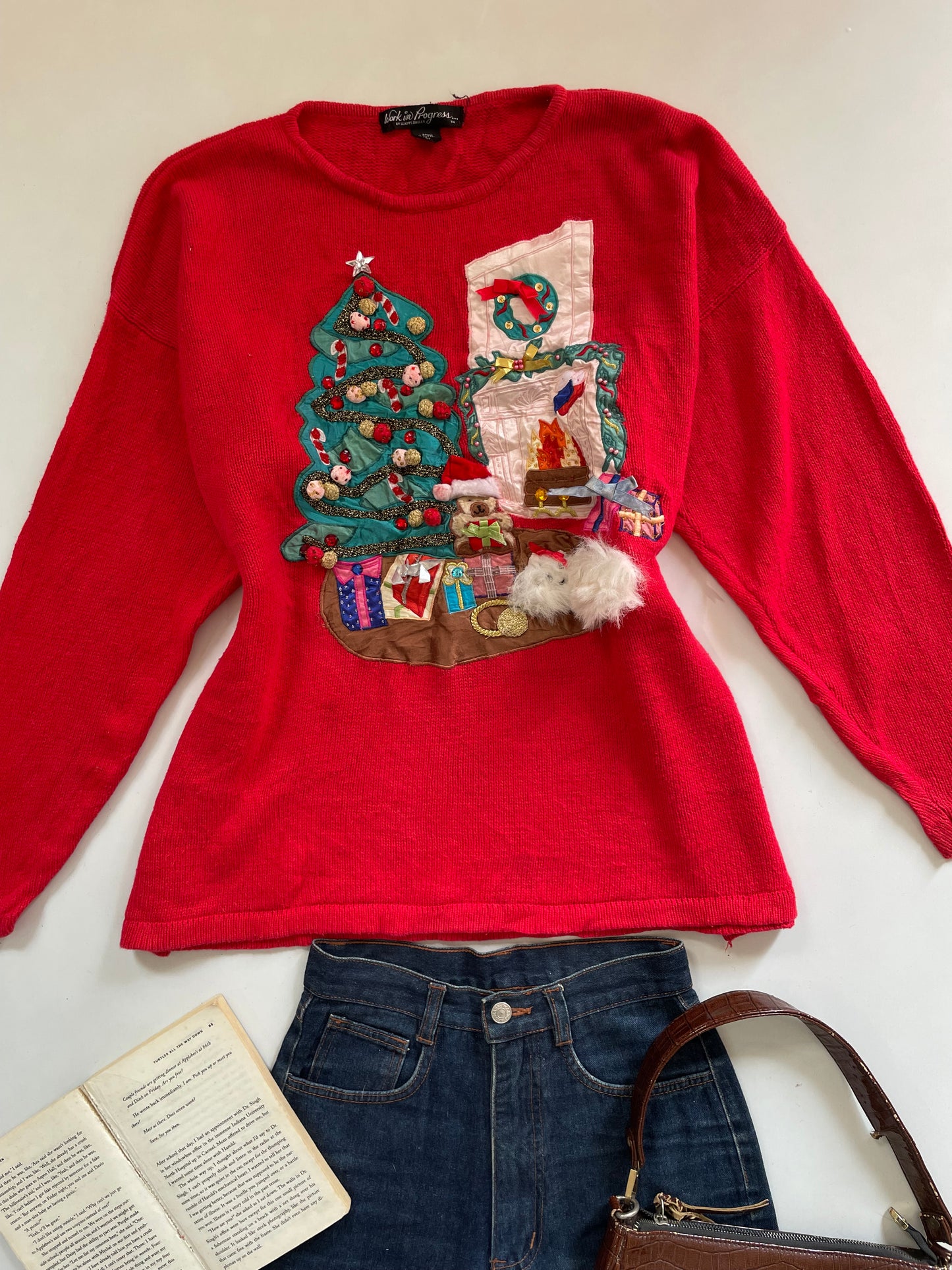 Embroidered Christmas Sweater-Bust 48