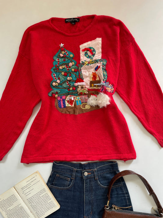 Embroidered Christmas Sweater-Bust 48