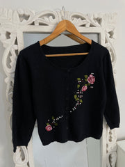 Embroidered Vintage Sweater-Bust38