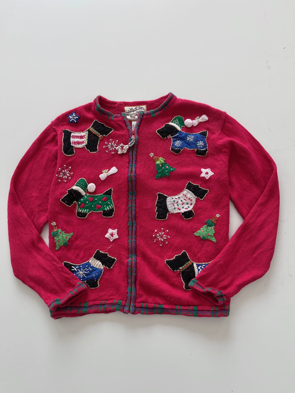 Heirloom Collectibles Christmas Embroidered Zipper Sweater-Bust 46