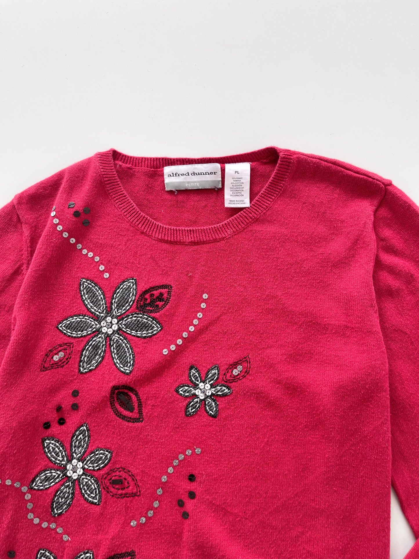 Alfred Dunner Embroidered Sweater-Bust 40