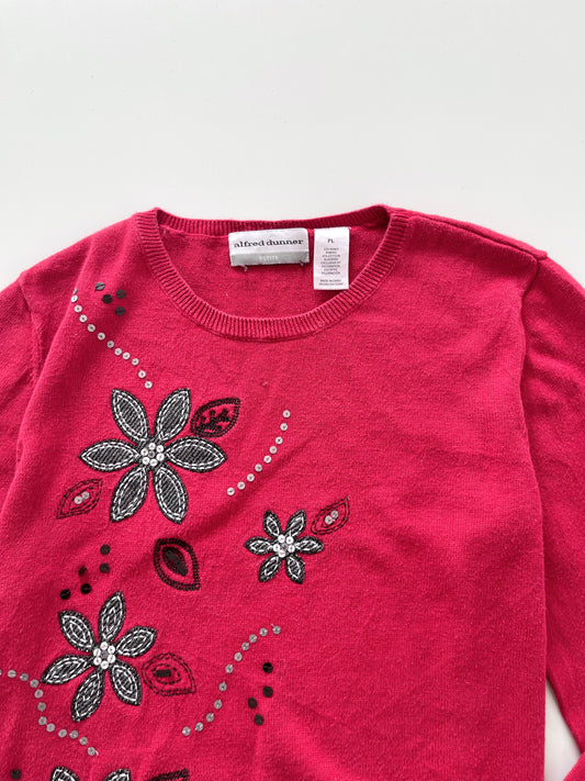 Alfred Dunner Embroidered Sweater-Bust 40