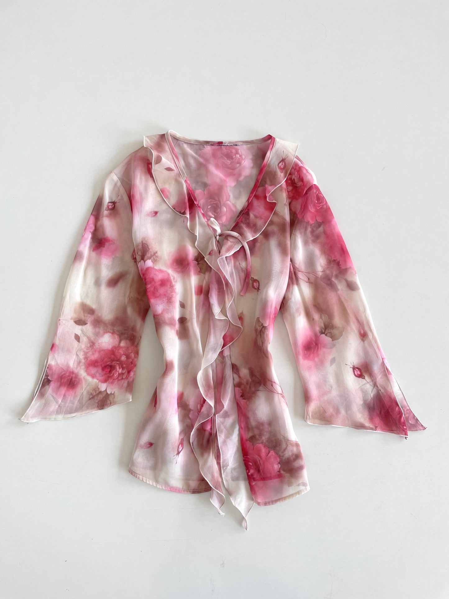 Ruffle Sheer Top-Bust 44