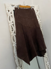 Vintage Embroidered Suede Skirt-Waist 30