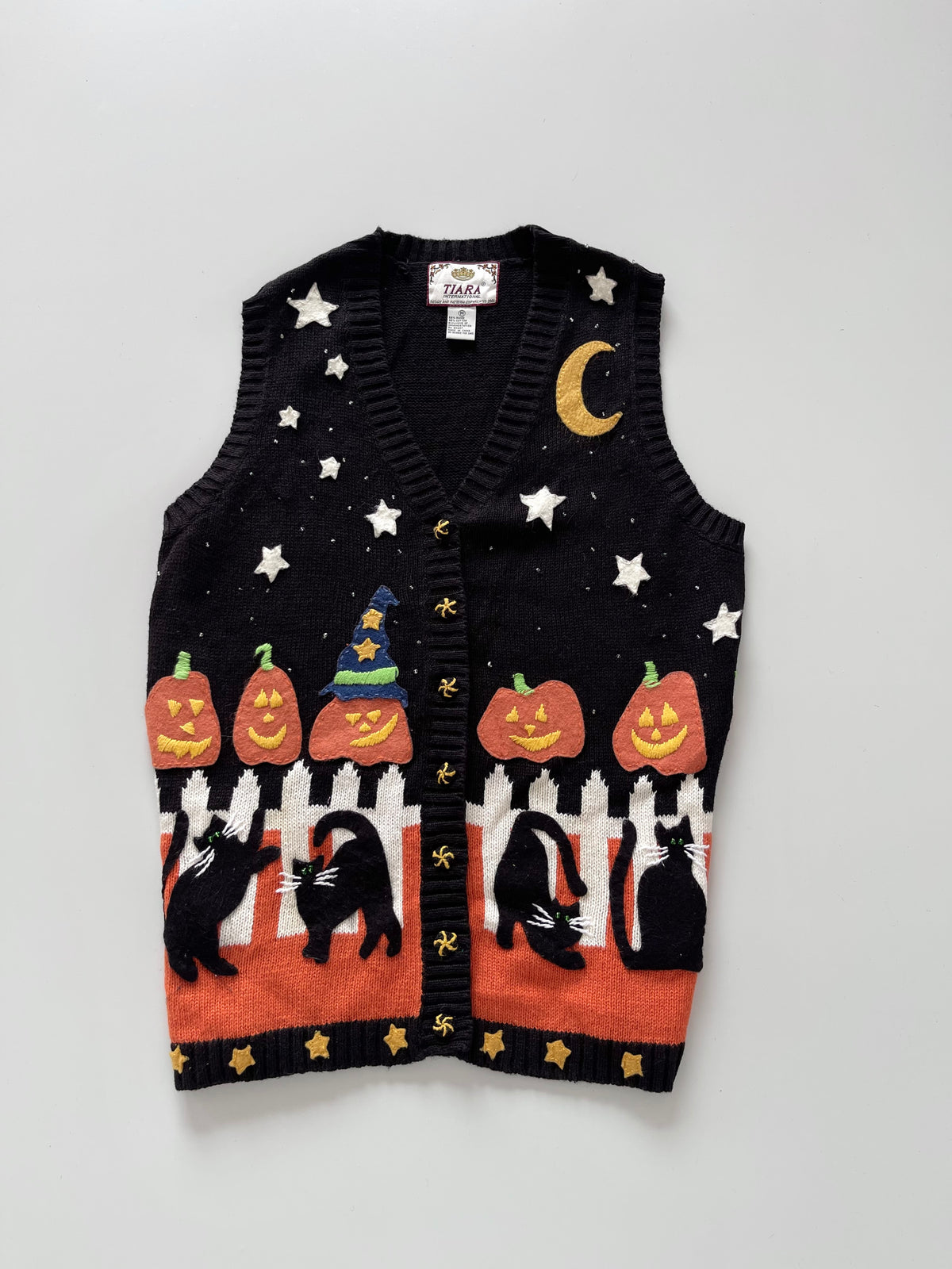 Tiara Embroidered Christmas Vest Sweater-Bust 44