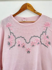 Adrian Delafield Embroidered Vintage Sweater-Bust
